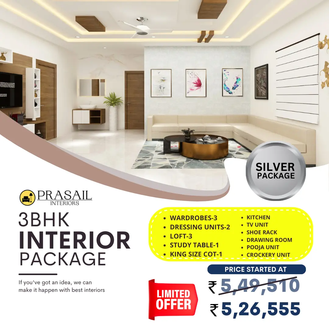 3 bhk interior design packages in hyderabad